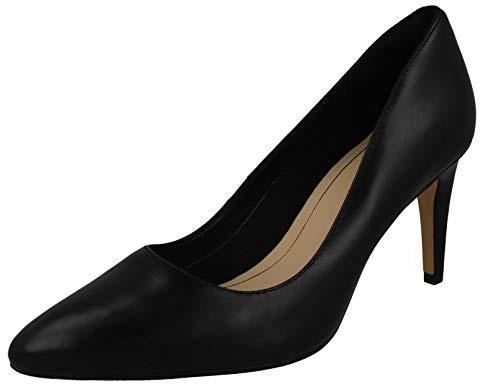 Clarks Laina Rae, Scarpe con Tacco Donna, Black Black Leather, 38 EU