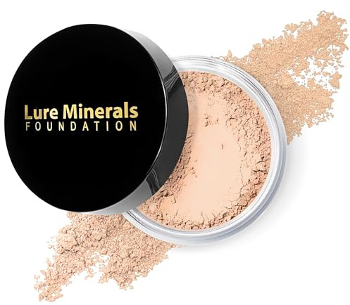 Lure Minerals Foundation Loose Powder 8g Sifter Jar- Choose Color,free of Harmful Ingredients (Compare to Bare Minerals (Fairly Light -Matte 8 grams)