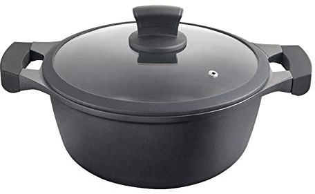 Metaltex XPERT-kastrull Gjuten aluminium, 30 cm, Non-stick ILAG 3 skikt, Full Induction gäller för alla typer av kök, Svart, 30 cms