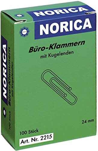 NORICA Büroklammern 24 mm verzinkt rund (1000er Pack)