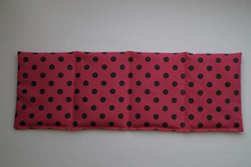 Körnerkissen Bio-Roggen 4-Kammern Feincord 50cm x 17cm pink mit braunen Punkten ca, 1cm
