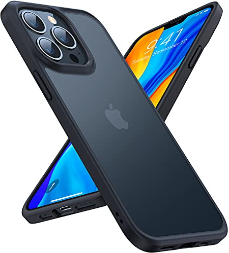 TORRAS für iPhone 13 Pro Hülle Echter Zertifizierter Militärschutz Handyhülle iPhone 13 Pro Case Stoßfest Kratzfest Schutzhülle mit bunten Tasten Tolle Haptik und Optik Guardian Serie Matt Schwarz