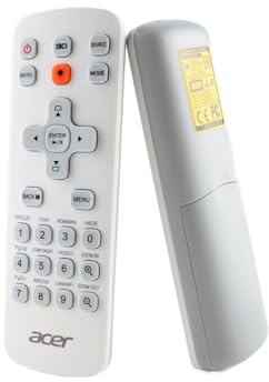 Acer Laser Fernbedienung MC.JMV11.007, MC.JMV11.F07, J-25030 - Ersetzt auch MC.JMV11.00G J-25010 - A1200, H6530BD, P5230, P1650, P5530, P5630, S1286H, X1223H, X1323WH etc. | Laserpointer