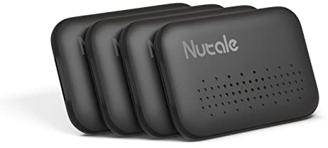 Nutale Mini Localisateur D'objets de Clé Portefeuilles - 4Pcs Café Key Finder Téléphone Trouve-clés Porte Clés Localisateur et Traqueur Sonore pour Retrouver Clés