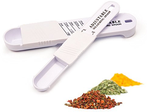 Anoudon Juego de cucharas medidoras ajustables de 2 piezas, cucharadita ajustable y cucharada Set de cucharas medidoras para hornear, polvo de cocción, ingrediente seco y líquido