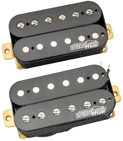 Wilkinson WOHHB Keramik Overwound Open Style Humbucker Tonabnehmer Pickups Set für E-Gitarre, Schwarz