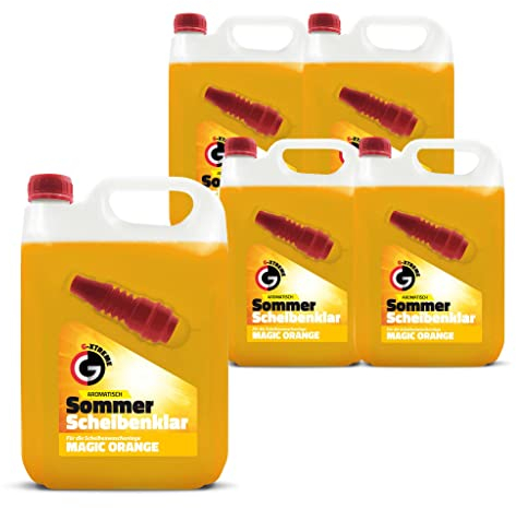 Scheibenwischwasser mit Orange Duft | Gebrauchsfertig Scheibenklar Sommer | ScheibenReiniger für Scheibenwaschanlagen mit Trichter | Magic Orange, 20 L