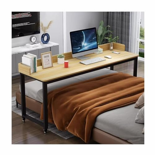 Überbetttisch Überbetttisch mit Rollen, mobiler Mehrzweck-Laptop-Computertisch, King-Size-Betttisch, Betttisch auf Rollen, Überbett-Laptoptisch (Color : Black Legs, Size : 180x60x80cm)