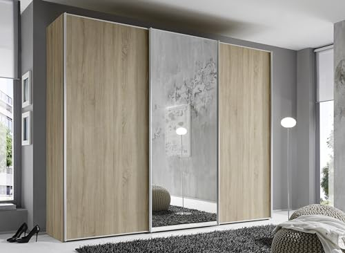 Staud Schwebetürenschrank 3-türig Sinfonie Plus H240 x B280 Sonoma Eiche Innenausstattung-Sets Comfort