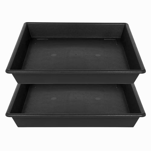 NIMYAU Lot de 2 soucoupes carrées noires de 45,7 cm