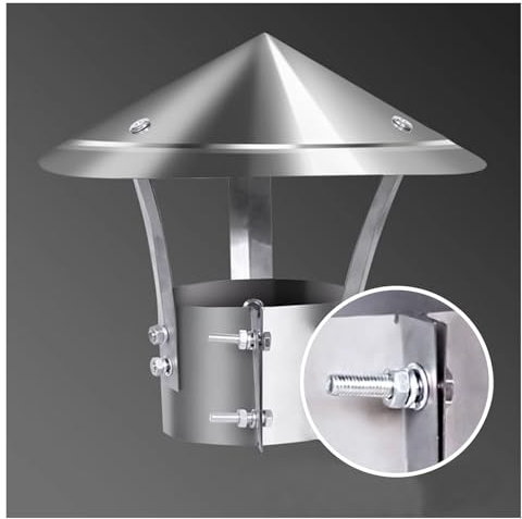 Comignolo,Cappuccio per Camino,Tappo Antipioggia per Camino,Terminale per Canna Fumaria Extractor Antivento Antipioggia in Acciaio Inox，per Fumaiolo Comignolo Cappello ( Size : D28cm*50cm/11.02in*19.6