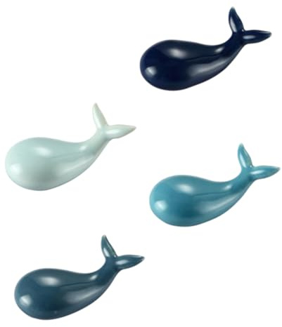IMIKEYA Repose-Baguettes en Céramique, Lot de 4 Baleine pour Table | Forme Baleine, pour Couteaux et Fourchettes, Nettoyage Facile, Limite le Roulement Couleur Aléatoire