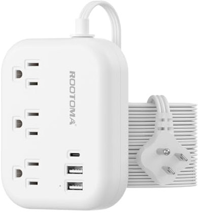 Prolunga piatta da 4,6 m per mobili, ultra sottile, sotto moquette, porte, con 3 prese USB a 3 uscite, prolunga a basso profilo