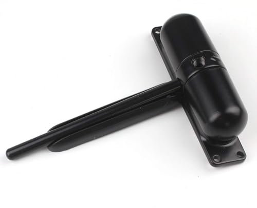 Ferme-porte à ressort résistant au feu, réglable avec indice de résistance au feu de 30 minutes, noir