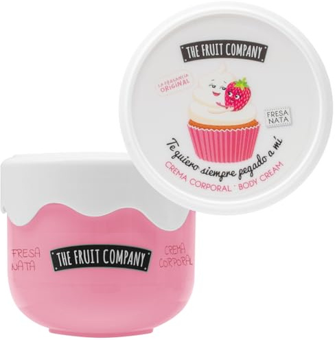 The Fruit Company Crema Corporal FRESA NATA Efecto Seda 200 ml Hidratación Con Aceite de Aguacate y Manteca de Karité Formula Vegana