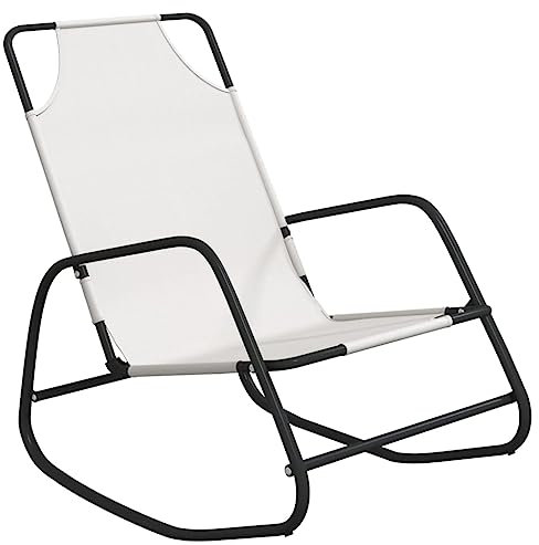 Kangmusi Schaukelliege Creme Stahl und Textilene,318126