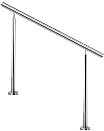 Lanmmraifc Handlauf für Außentreppen für 1 bis 3 Stufen, Treppengeländer-Set aus Edelstahl, Übergangshandlauf für Verandas für Betonstufen oder Holztreppen(Height 95cm,140cm/55inch)