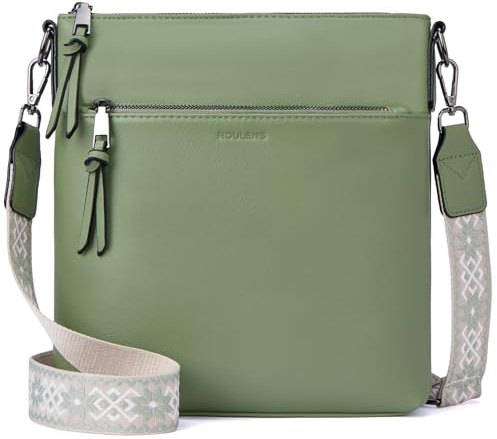 Roulens Mittel Damen Umhängetaschen, Leicht Damen Schultertasche aus Veganes Leder, Crossbody Bags für Frauen mit Verstellbar Abnehmbar Breiter Gurt