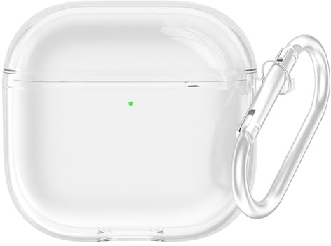 GETBSTOOP Transparente Schutzhülle for (A-pple) Air-Pods 4 2024 TPU stoßfest weiche Haut mit Karabiner kabellose Kopfhörer Abdeckung for (A-pple) Air-Pods 4 2024 Ladehülle