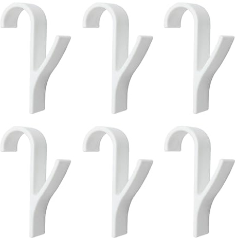 YueJieSelected 6-Stück Haken für Handtuchheizkörper, Handtuchhalter Heizkörper ohne Bohren, ABS Kunststoff, Weiß, für Dusche und Badezimmer