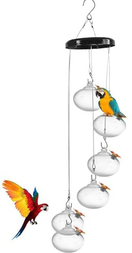 Kolibri-Futterspender für den Außenbereich, Set mit 6 Windspielen, Wasser-Futterspender für Kolibri – Baum-Fensterhalterung, Gartendekoration, Vogelfutterstation für Parks, Hinterhof, Terrasse