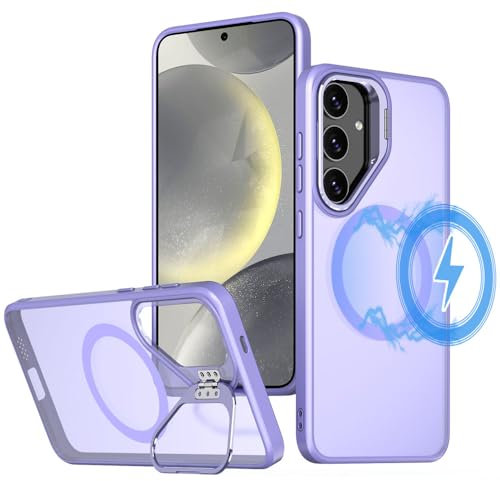TECHGEAR For Samsung S25 Case [Magnetic + Kickstand] Tough Rugged Protective Stand Phone Case, Compatible with Magsafe Case for Samsung Galaxy S25 5G - Lilac
