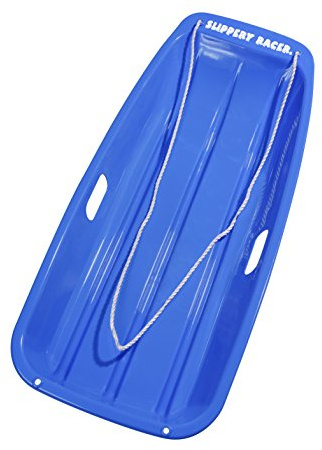 Slippery Racer Downhill Sprinter Flexible Kids Toddler Plastic Cold-Resistant Toboggan Snow Sled with Pull Rope and Handles -35 Inch (Blue, 1 Pack)