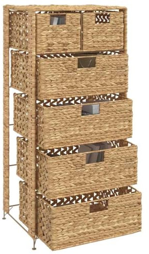 HETFTJN Mobile Dispensa Armadio Basso da Esterno Armadio Officina Credenza Cucina Alta - Armadietto Portaoggetti 6 Cesti 47x37x100 cm Giacinto d'Acqua per Cucina Camera Da Letto Sala Studio