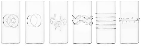 Ichendorf Milano Set di 6 Long Drink, Collezione Decò, 40 cl, Vetro Borosilicato, Fatto a Mano