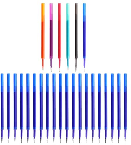 26 stycken raderbara påfyllningar, skrivverktyg, studie- och kontorsmaterial, laddningsbyten, studentgåvor.