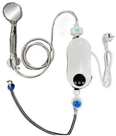TIEOAXFT Chauffe-Eau électrique instantané 5500W, Robinet de Douche, Salle de Bains, Cuisine, sans réservoir, Chauffage Rapide, Protection Contre la surchauffe