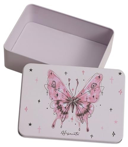 AKOOSY Scatola Di Latta Con Coperchio Piccola Bianca Panna, Contenitore Portaoggetti in Ferro Multiuso Per Dolci e Caramelle, Organizer Regalo Per Feste e Confezioni Artigianali