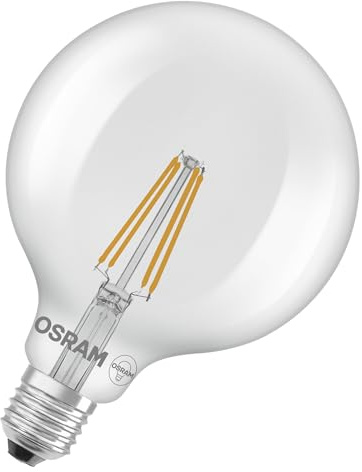 Osram Lampe LED Filament Star Globe125 5,9 W 840, blanc froid 4 000 K, E27, transparente, 806 lm, angle de faisceau 360°, IP20