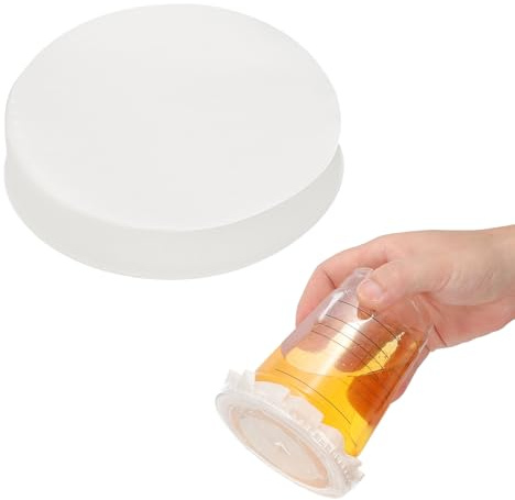 PATIKIL 5.9 Inch Leak-Proof Cup Cap Lid Liners, 500 Pcs Round Sealing Paper Pads Disposable Paper Cup Cover Sealer Film for Plastic Drink Milk Tea Coffee Beverage, White