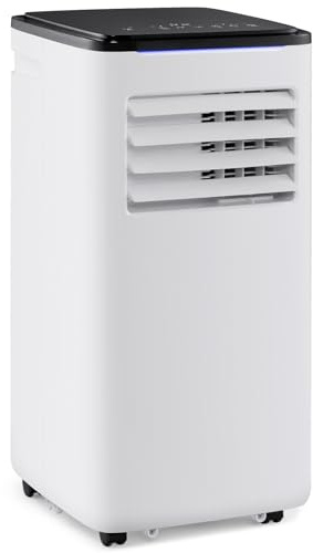 FANTASK Climatizzatore mobile, 9000 BTU, aria condizionata, raffreddamento e ventilatore, riscaldamento e deumidificatore, ventilatore silenzioso con modalità sleep, timer 24H, telecomando [classe