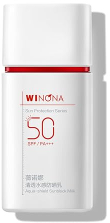 WINONA Sunblock Milk SPF 50+++, Alcohol-Free Face Sunscreen for Sensitive Skin, Lightweight & Non-Greasy, Waterproof Sun Protection, 1.76oz