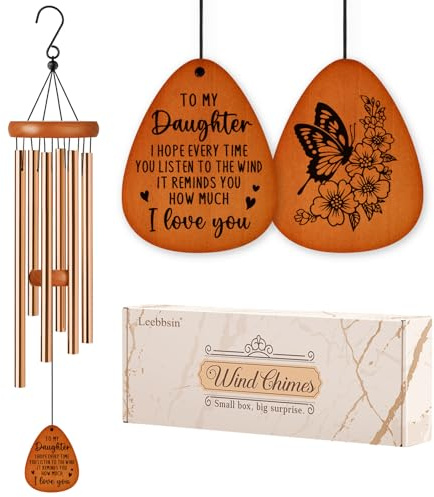 Cadeau pour fille, carillon éolien, cadeau d'anniversaire pour fille de la part de maman, papa, cadeau de rappel d'amour pour anniversaire, remise de diplôme, mariage, Thanksgiving, Noël, fête des
