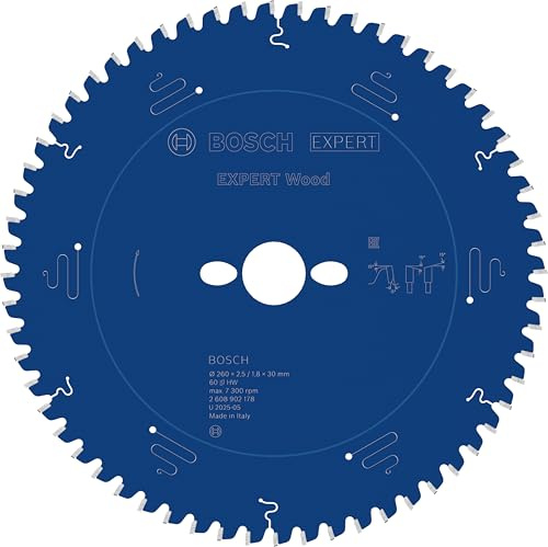 Bosch 1x EXPERT Wood Kreissägeblatt für Kapp‑ und Gehrungssägen (für Weichholz, Hartholz, Ø mm, Professional Zubehör kabelgebundene Kapp- und Gehrungssäge)