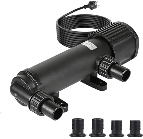 CPROSP Sterilizzatore UVC Chiarificatore per Laghetti - 1500l/h, Lampada 9W | Trattamento Acqua Antialghe Senza Chimici Fino a 15m³ | Sicuro per Pesci | Adattatori 19-38mm, Cavo 3m, IP44 | CUV-209