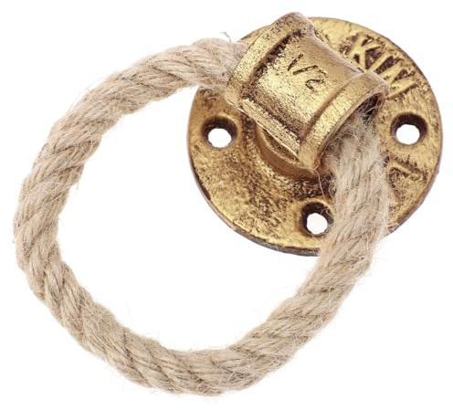Ipetboom Tirador Rústico de Cuerda para Cajones y Armarios Pomo Negro de Hierro Asa de Cuerda Tirador Vintage para Muebles de Madera Accesorio para Renovar Puertas