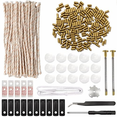 286 Universelles Feuerzeug Zubehör Set für Benzin, Feuerzeug Reparatur Set | Universal Ersatz Reparaturteil Paket mit 200 Feuersteine 50 Docht 15 Weniger Watte 10 Dichtung Usw, für Benzin Feuerzeugen