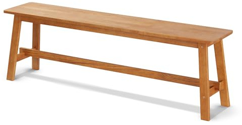 KHG Holzbank Sitzbank Flur Garderobenbank Schuhbank 140x45x29 cm - Eiche Holz Massiv bis 200 kg belastbar - Bettbank Landhausstil geölt