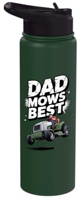 Dad Mows Best Lawn Riding Mower Stainless Steel Insulated Water Bottle