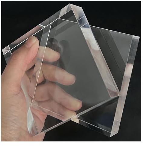 Feuille de plastique acrylique Perspex, Lot de 8 plaques acryliques transparentes différentes tailles et d'une épaisseur 12 mm(8cm x 8cm(6pcs))