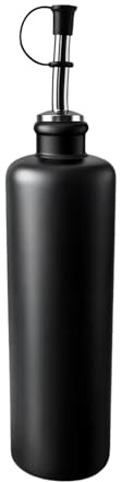 Ölflasche 500 ml Keramik schwarz mit Ausgießer und Etikett Made in Germany