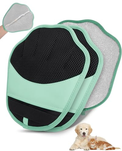 Lavendex 2PCS Pet Hair Removal Gloves, Electrostatic Pet Grooming Gloves for Dogs and Cats | Washable Deshedding Brush, Five-Finger Design, Furniture Cleaning Tool, Perfect for Sofa, Carpet, Clothes