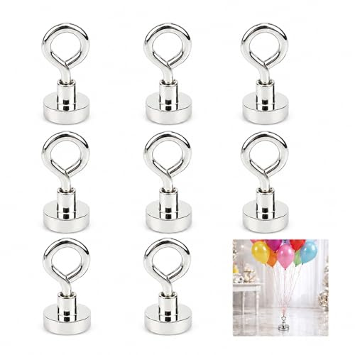 UZYXC 8 Anneaux Fermés 16mm en Acier Inoxydable – Antirouille, pour Accrocher des Poids à Ballons, Clés, Outils, pour Maison, Fête, Décoration