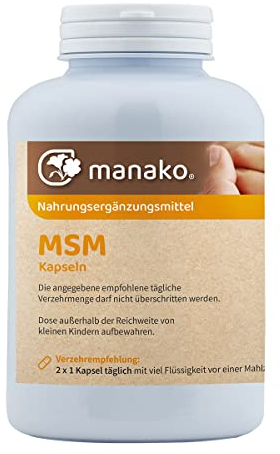 manako MSM (Methylsulfonylmethan) Kapseln, 300 Stück, Dose 210 g