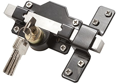 Gatemate 149 0186 Türschloss, mit langem Riegel, für Gartentüren/-tore, 50 mm