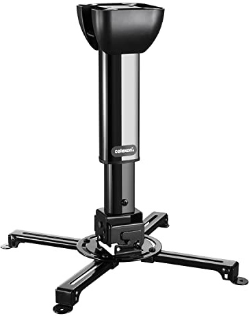 celexon universal Beamer-Decken-Halterung Multicel Pro schwarz | 40-60 cm | neigbarer, schwenkbarer Projektor-Halter mit höhenverstellbarem Deckenabstand inkl. Kabelführung | Tragkraft max. 15Kg
